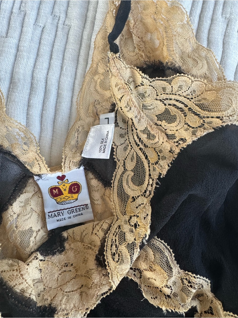 Vintage Y2K Silk Lace Trim Camisole Nightie Lingerie Indie Sleaze Romantic Large